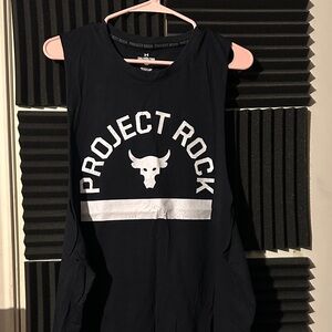Under Armour Project Rock Black Tank Brahma Bull